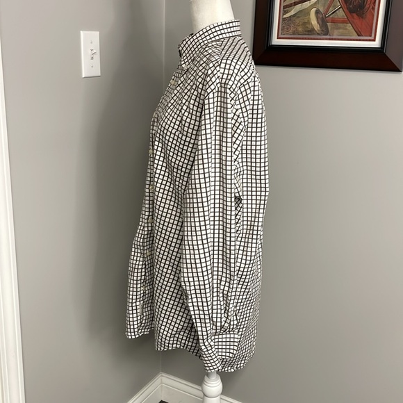 Peter Millar Mens Brown White Gingham Button Down Check Shirt Size Large - Picture 3 of 6